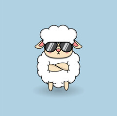 cute cartoon sheep illustration vector design. Eps 10.
