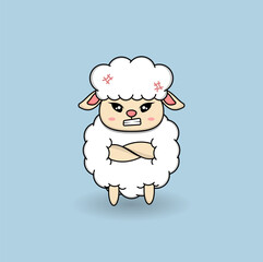 cute cartoon sheep illustration vector design. Eps 10.