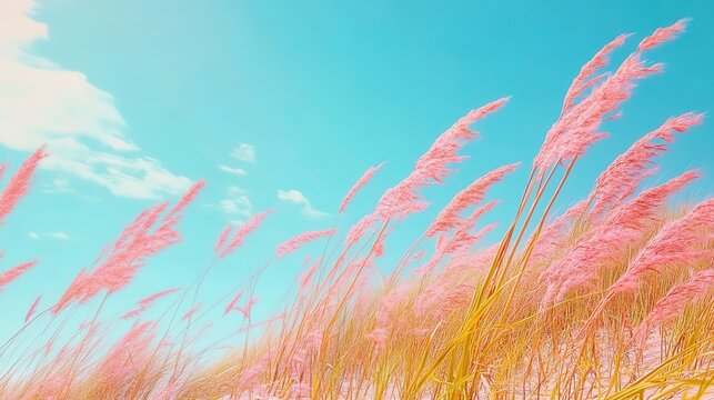 A digital oil painting of the dunes at Cannon Beach, Oregon, with tall grass and mountains in the background, a sunset, long exposure, watercolor-like effects, beautiful