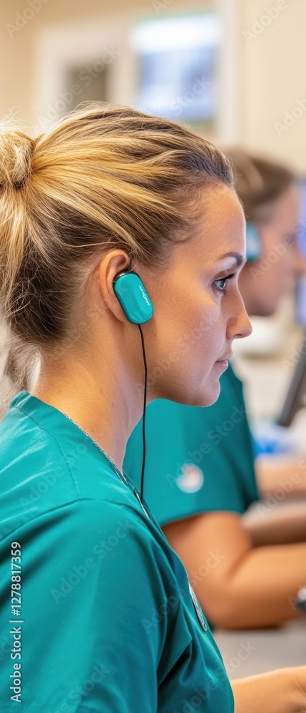 Aufkleber modern healthcare synergy streamlined patient reception and coordination with digital integration - 