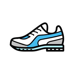 Sneaker shoe . Concept. Flat design. Vector illustration. Sneakers in flat style. Sneakers side view. Fashion sneakers.Modern air chamber style sneaker/trainer.
