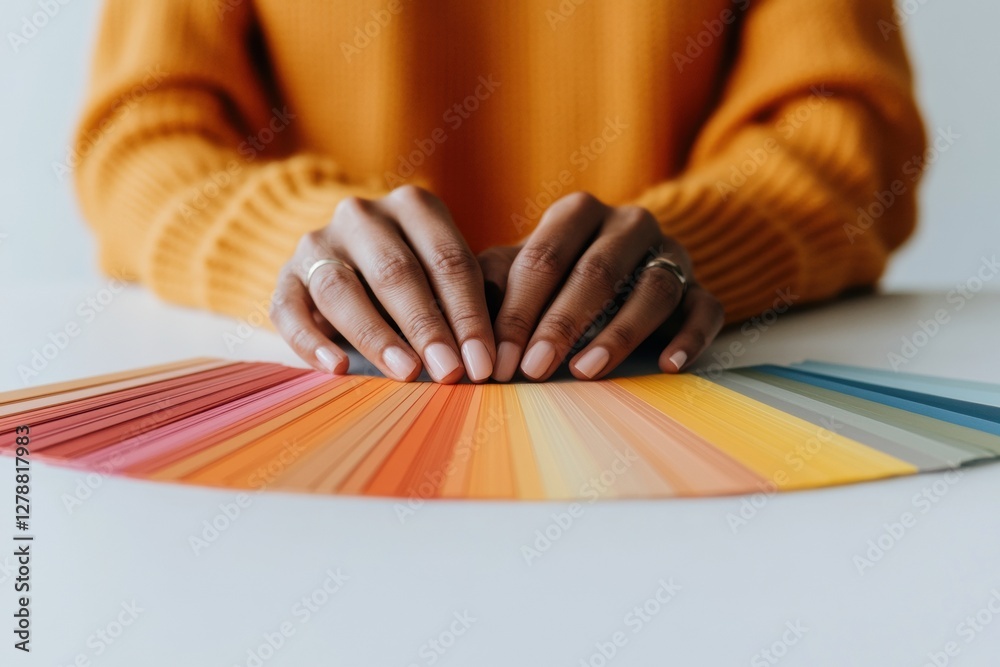 Poster Vibrant Color Swatch Display for Minimalist Design Circular Pattern on White Background - Inspiring Creative Workspace and Color Theory Education