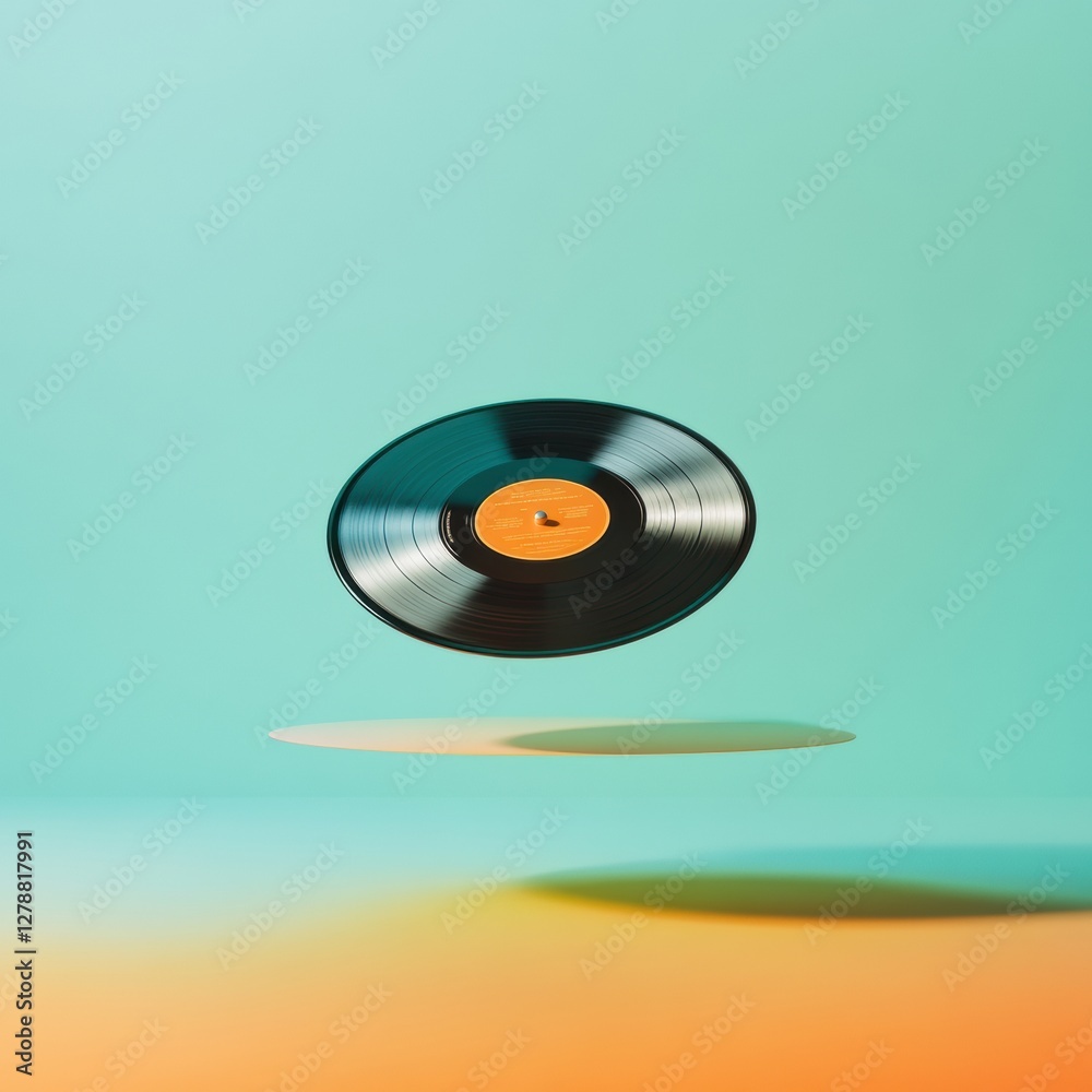 Aufkleber minimal gradient vinyl record illusion sleek design for modern media and marketing visuals - elevate