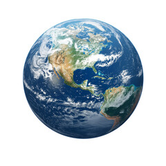 Fototapeta premium Planet Earth Isolated On Transparent Background, perfect for global themed designs, educational materials and environmental projects