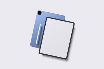 Tablet blank screen with grey background color for mockup template
