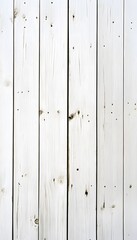 Vertical wooden planks are painted white with dark grooves