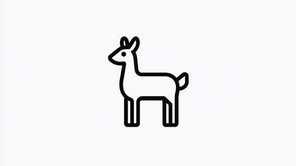 Vector logo of a deer standing up, simple shapes, black on a white background