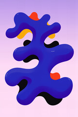 Obraz premium Abstract fluid shape with vibrant colors 