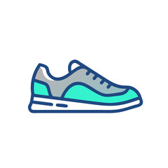 Sneaker shoe . Concept. Flat design. Vector illustration. Sneakers in flat style. Sneakers side view. Fashion sneakers.Modern air chamber style sneaker/trainer.
