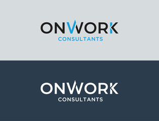 initials onwork logo design vector