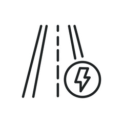 Road charging thin line icons. Editable stroke and Perfect pixel on transparent background