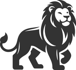 A lion standing on two legs in a fun pose vector animal silhouette