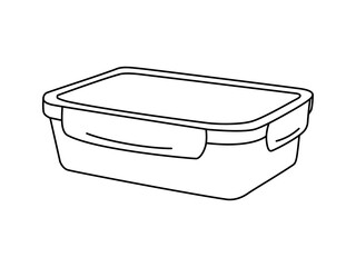 Container for food editable stroke. Vector outline icon isolated on white background