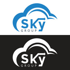 simple blue sky logo design