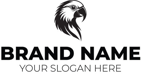 Obraz premium Elegant parrot line art logo