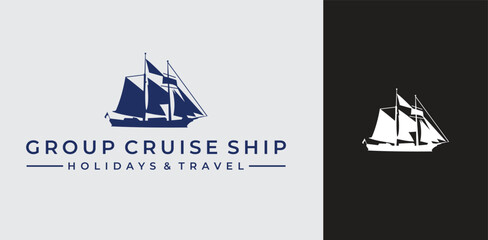 cruise ship logo design vector