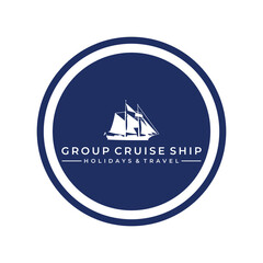 cruise ship logo design vector