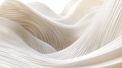 Obraz premium Abstract 3D render featuring rounded lines on a light background, emphasizing smooth curves and subtle gradients.