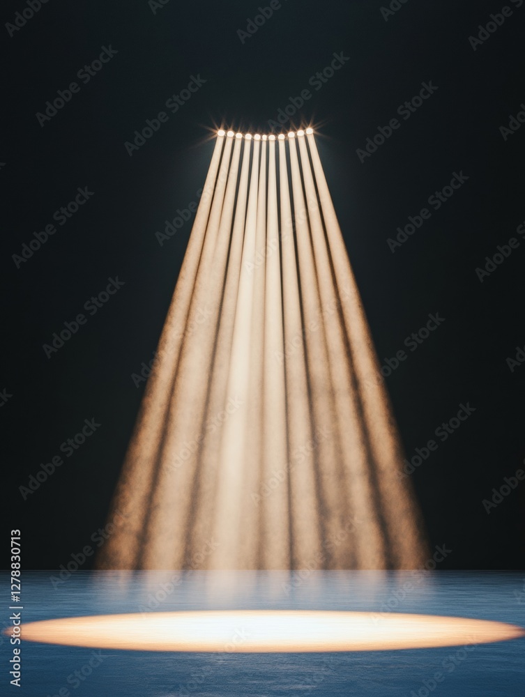 Leinwandbilder volumetric lighting design atmospheric stage with beams for immersive theatrical presentations - enh