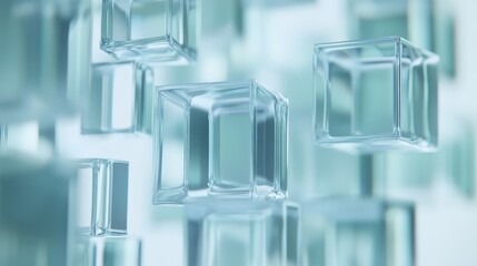 Abstract animation featuring a 3D render of rotating glass cubes in a 4K seamless looped video.