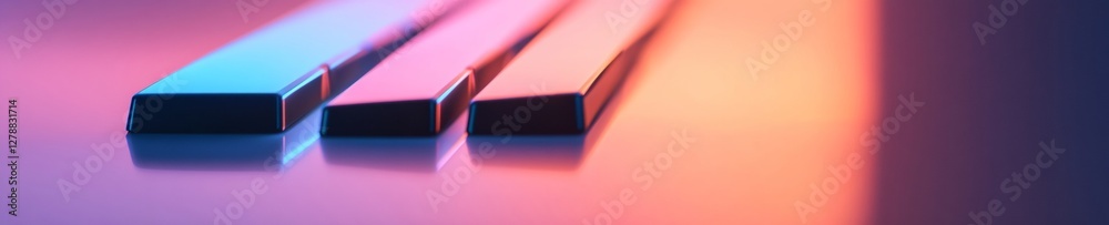 Poster futuristic business strategy visualization gradient dominos on glossy surface - dynamic crisis manag