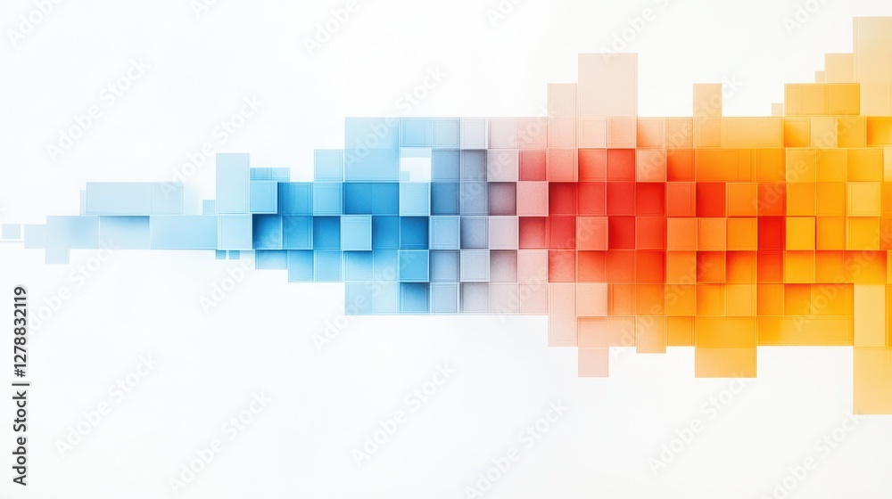 Poster abstract colorful gradient blocks creating dynamic visual flow