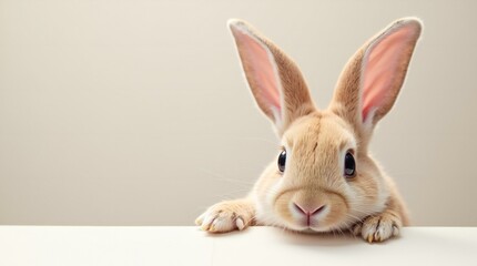 Obraz premium Adorable Rabbit in Pastel Background.