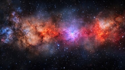 Fototapeta premium Stunning Nebula Space Photography Red and Blue Cosmic Clouds