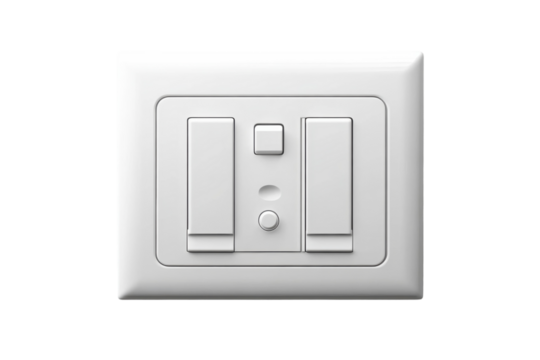 Modern Light Switch with Sleek Design and Easy-to-Use Toggle: Isolated on Transparent Background