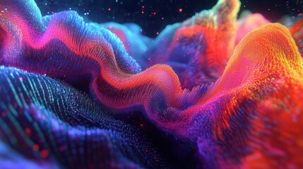 An abstract 3D animation depicting the flow of energy in a seamless, looped 4K video.