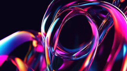 An abstract 3D animation depicting the flow of energy in a seamless, looped 4K video.