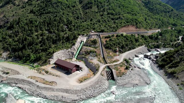 Aerial view of the "Central Hidroel&eacute;ctrica La Mina"