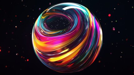 An abstract 3D animation depicting the flow of energy in a seamless, looped 4K video.