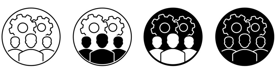 Development vector icon set. Team illustration sign collection. Progress symbol or logo. 