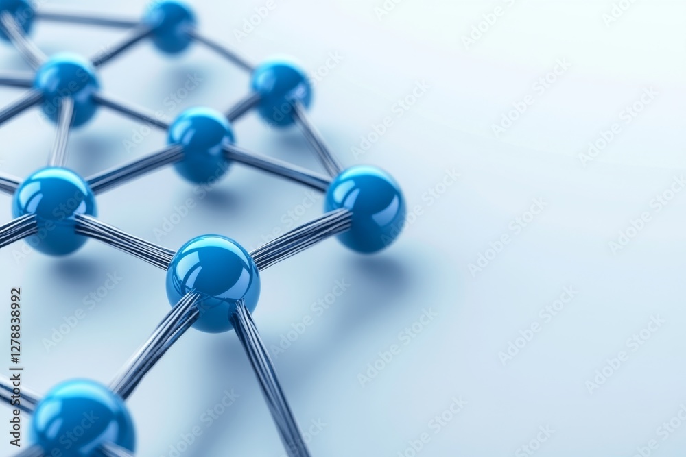 Aufkleber Abstract blue network connectivity background for tech and digital design