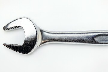 Metallic double-ended wrench on white background. Neural network AI generated