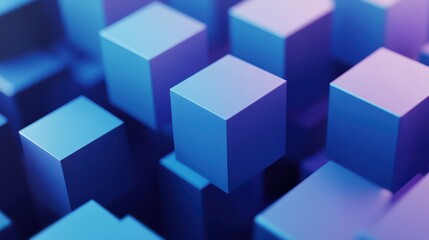 Obraz premium An abstract 3D render featuring geometric blocks on a dark background.