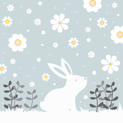 Coniglietto di Pasqua con margherite 