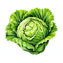 Fototapeta premium an AI Image Generator, Fresh Green Cabbage Illustration With Detailed