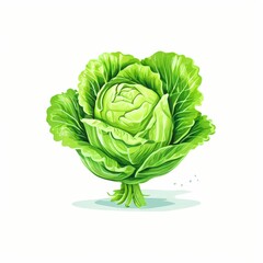 Obraz premium an AI Image Generator, Fresh Green Cabbage Illustration With Detailed