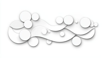 Elegant Minimalist Abstract Design with White Circles and Waves for Modern Backgrounds