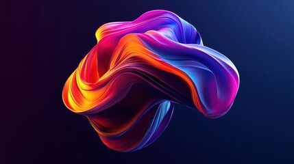 An abstract 3D render featuring geometric blocks on a dark background.