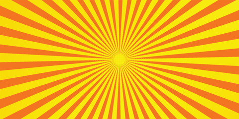 Yellow Comic Zoom Lines Background Vector Illustration eps10