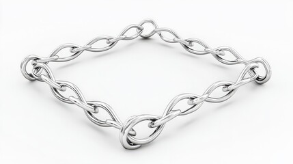 Elegant Silver Chain Frame with Intertwined Links for Versatile Design and Creative Projects
