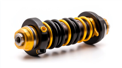 High-Performance Motorcycle Shock Absorber in Vibrant Yellow and Black Color Scheme