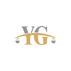 Letters Y and G With Scale Logo Vector