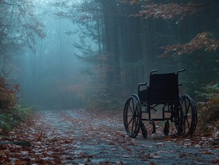 Obraz premium Wheelchair in Forest