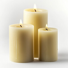 Handmade Candles Isolated on White Background