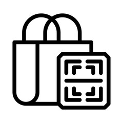 Obraz premium QR code line icon