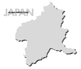 群馬県の3D地図